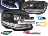 Led Tagfahrlicht dynamische Blinker Scheinwerfer für VW T6  2015-2019 in schwarz