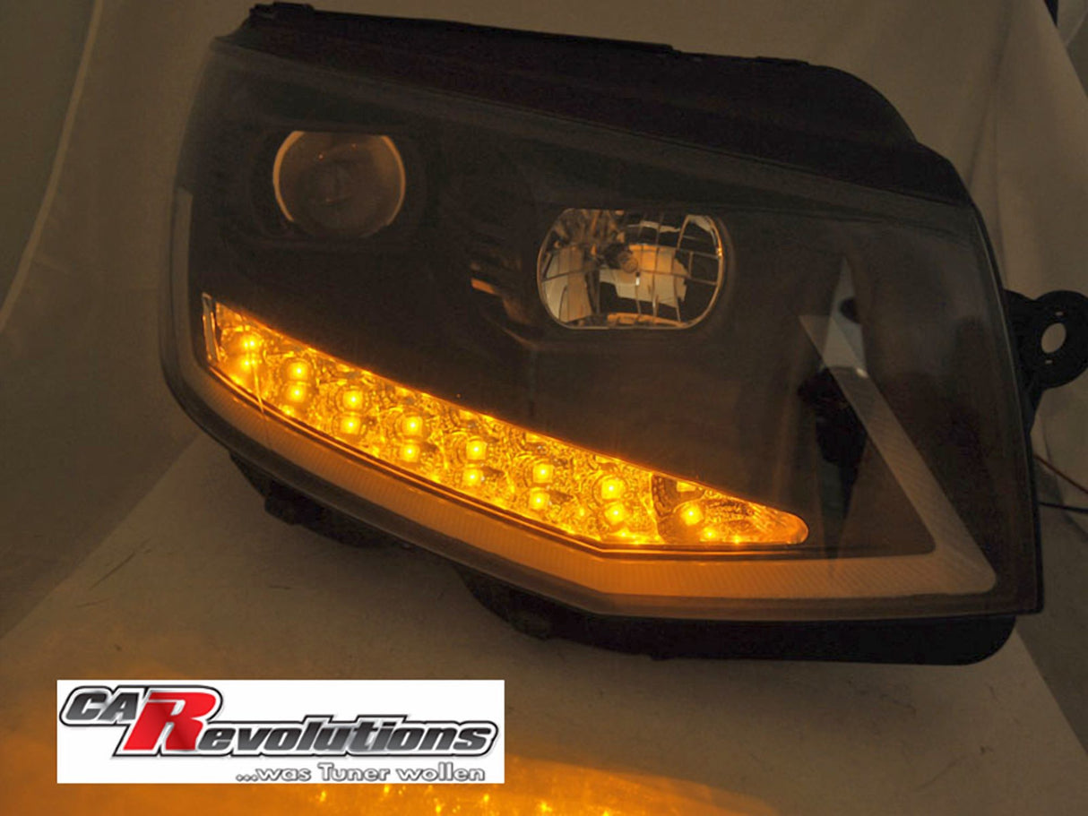 Led Tagfahrlicht dynamische Blinker Scheinwerfer für VW T6  2015-2019 in schwarz