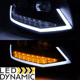 LED Scheinwerfer mit dynamischem Blinklicht für KFZ-Tuning, Tagfahrlicht und Blinkerfunktion