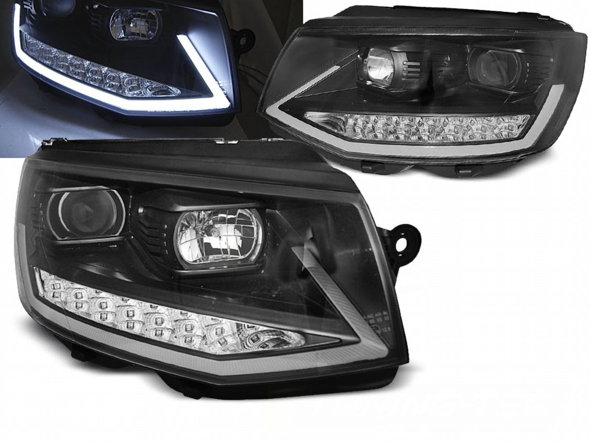 Led Tagfahrlicht dynamische Blinker Scheinwerfer für VW T6  2015-2019 in schwarz