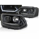 Led Tagfahrlicht dynamische Blinker Light Tube Scheinwerfer schwarz für VW T5 GP 2010-2015