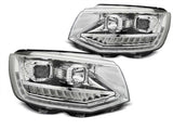 Led dynamische Blinker Tagfahrlicht Light Tube Scheinwerfer chrom für VW T6 2015-2019