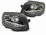 Led dynamische Blinker Tagfahrlicht Light Tube Scheinwerfer für VW T6  2015-2019in schwarz