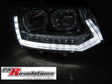 Led Tagfahrlicht dynamische Blinker Light Tube Scheinwerfer chrom für VW T5 GP 2010-2015