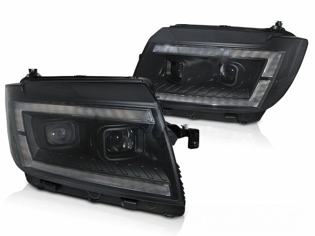 LED Scheinwerfer Set Schwarz VW Crafter II 2017– mit LED Tagfahrlicht und dynamischen Blinkern