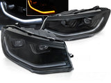 Schwarze LED Scheinwerfer mit Tagfahrlicht für BMW E90 E91, Tuning Scheinwerfer