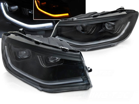 Schwarze LED Scheinwerfer mit Tagfahrlicht für BMW E90 E91, Tuning Scheinwerfer