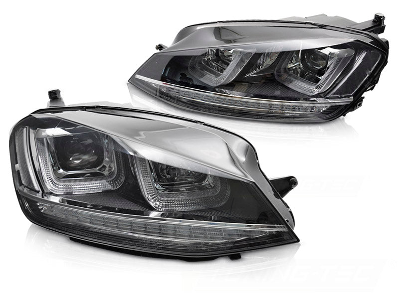 LED Scheinwerfer VW Golf 7 Schwarz Chrome mit LED Tagfahrlicht dynamischer Blinker