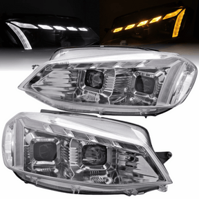 LED Scheinwerfer Set Chrom VW Golf 7.5 VII 2017-2019 mit LED Tagfahrlicht und dynamischen Blinkern
