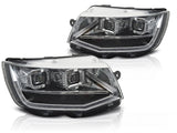 Voll LED Scheinwerfer Set Chrom VW T6 Transporter Multivan 2015-2019 mit LED Tagfahrlicht dynamischen Blinkern