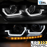 Scheinwerfer Set Schwarz für VW Polo VI 2G 2017–2021 mit LED Tagfahrlicht & Dynamischer Blinker
