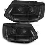 Voll LED Scheinwerfer Set Schwarz für VW T5.2 2010–2015 Transporter mit LED Tagfahrlicht & Dynamischem Blinker