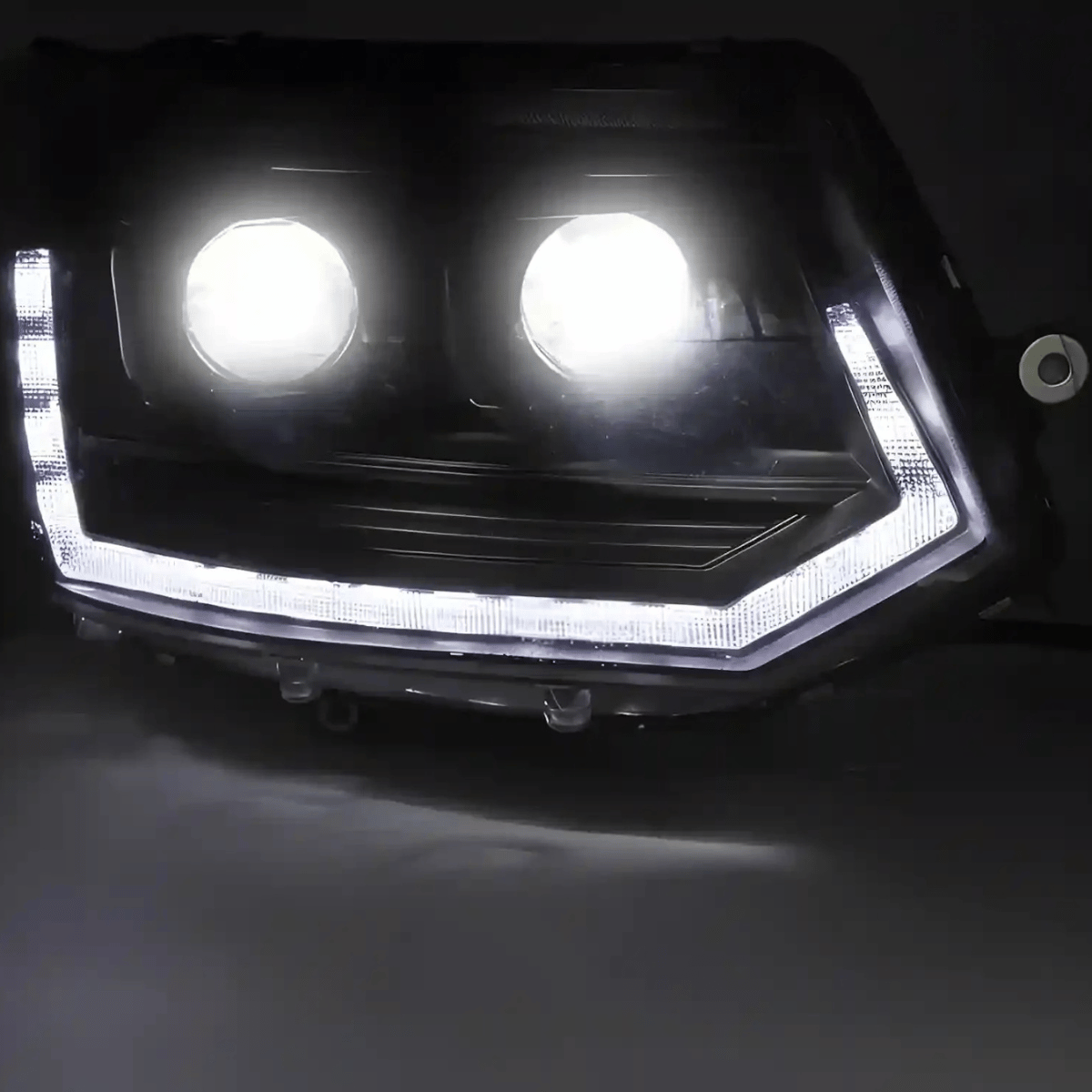Voll LED Scheinwerfer Set Schwarz für VW T5.2 2010–2015 Transporter mit LED Tagfahrlicht & Dynamischem Blinker