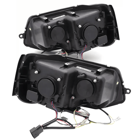 Voll LED Scheinwerfer Set Schwarz für VW T5.2 2010–2015 Transporter mit LED Tagfahrlicht & Dynamischem Blinker