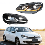 Voll LED Scheinwerfer Set für VW Golf 6 VI 2008–2013 Welcome Light Schwarz