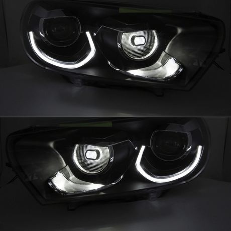 Voll LED Scheinwerfer Set für VW Scirocco III 2008–2014 Tagfahrlicht Schwarz