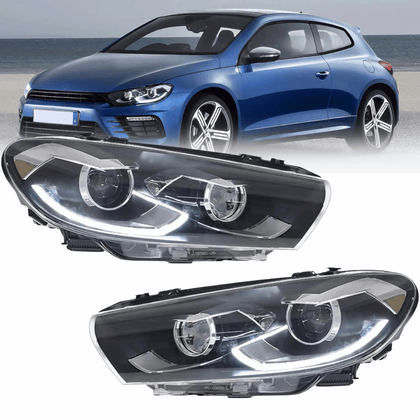 Voll LED Scheinwerfer Set für VW Scirocco III 2008–2014 Tagfahrlicht Schwarz