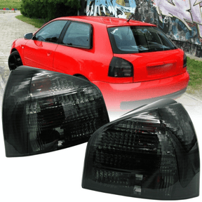 Schwarze Rückleuchten Set für Audi A3 8L 1996-2000, Tuning Rückleuchten smoke