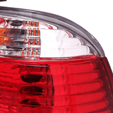 Rückleuchte rot mit orangen und weißen Elementen für KFZ-Tuning, LED-Rücklicht, Fahrzeugzubehör