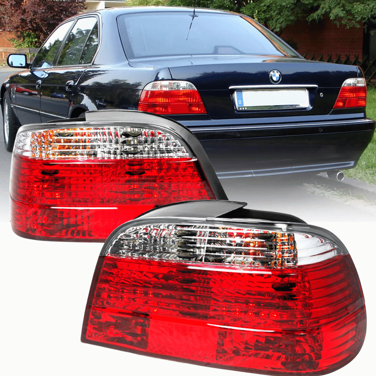 Rückleuchten Set rot für BMW E38 1994-2001, Tuning LED Rücklichter