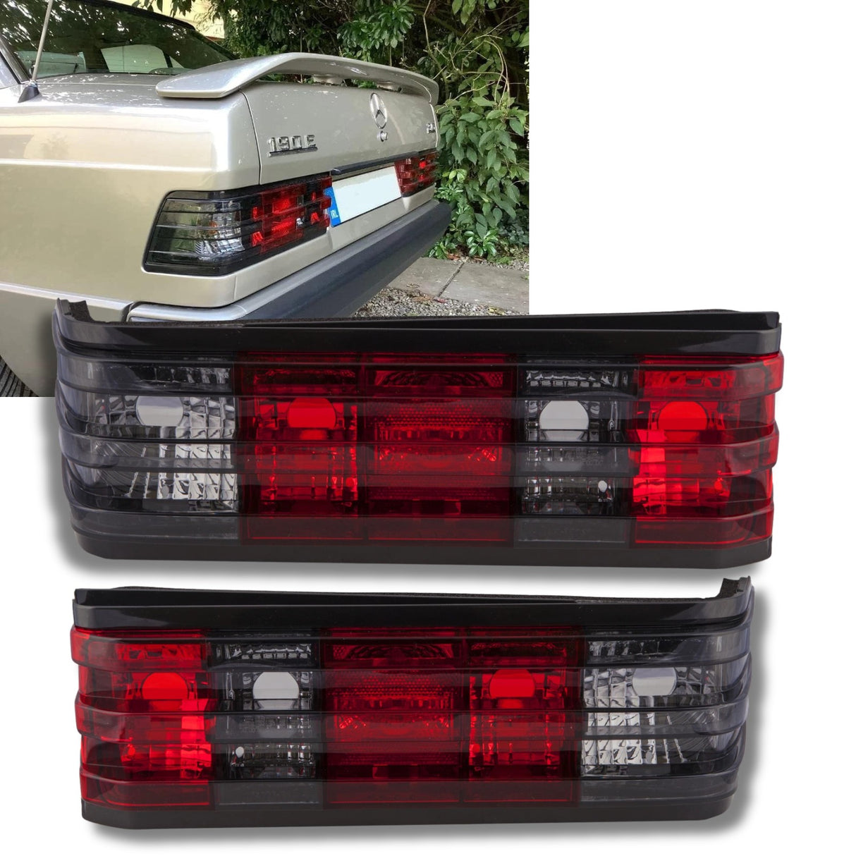 Rückleuchten Set in rauch für Für Mercedes W201/190 12.1982-05.1993 RED
