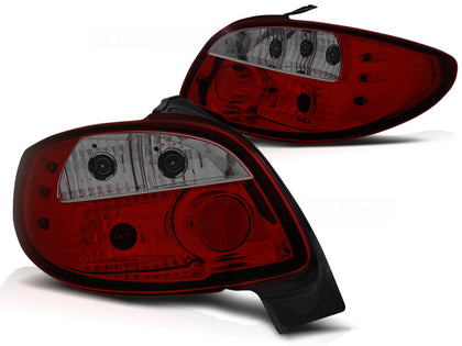 Halogen Rückleuchten Set Rot-Smoke für Peugeot 206 3-Türer 5-Türer 1998–2009
