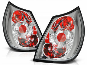 Chrom Rückleuchten Set für Renault Scenic 03-06, LED Rücklichter Tuning