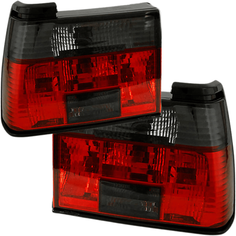 Schwarze LED Rückleuchten für BMW E36 Coupé Cabrio, rot-transparent