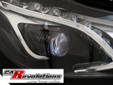 Voll LED Scheinwerfer Set mit Light Tube Tagfahrlicht in schwarz E-Klasse für Mercedes W212 13-16