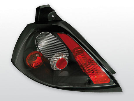 Schwarze Rückleuchte für [Fahrzeugmodell] mit roten und klaren Elementen, LED-Technik, Tuning-Zubehör