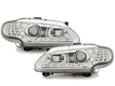 Led Scheinwerfer Set in schwarz für Renault Laguna Peugeot 206 96-02.99