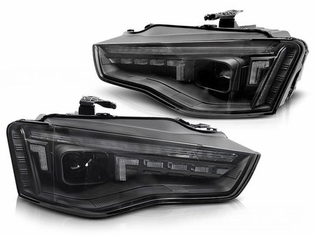 Schwarze LED Scheinwerfer für Audi A4 B8 8K Facelift mit Tagfahrlicht und dunklem Design