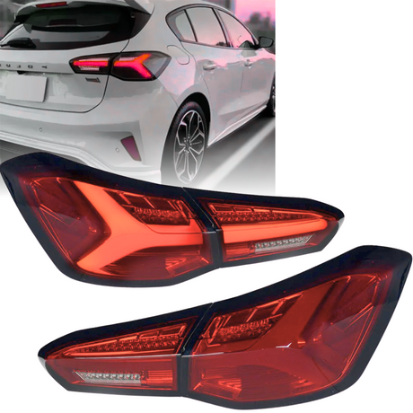 Voll LED Rückleuchten Set für Ford Focus MK4 Fließheck 2018-2021 Rot Weiß