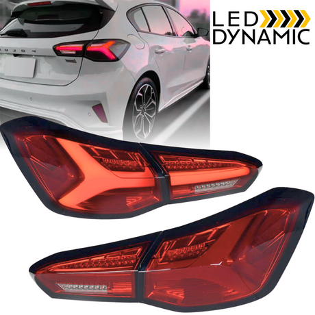 Voll LED Rückleuchten Set für Ford Focus MK4 Fließheck 2018-2021 Rot Weiß