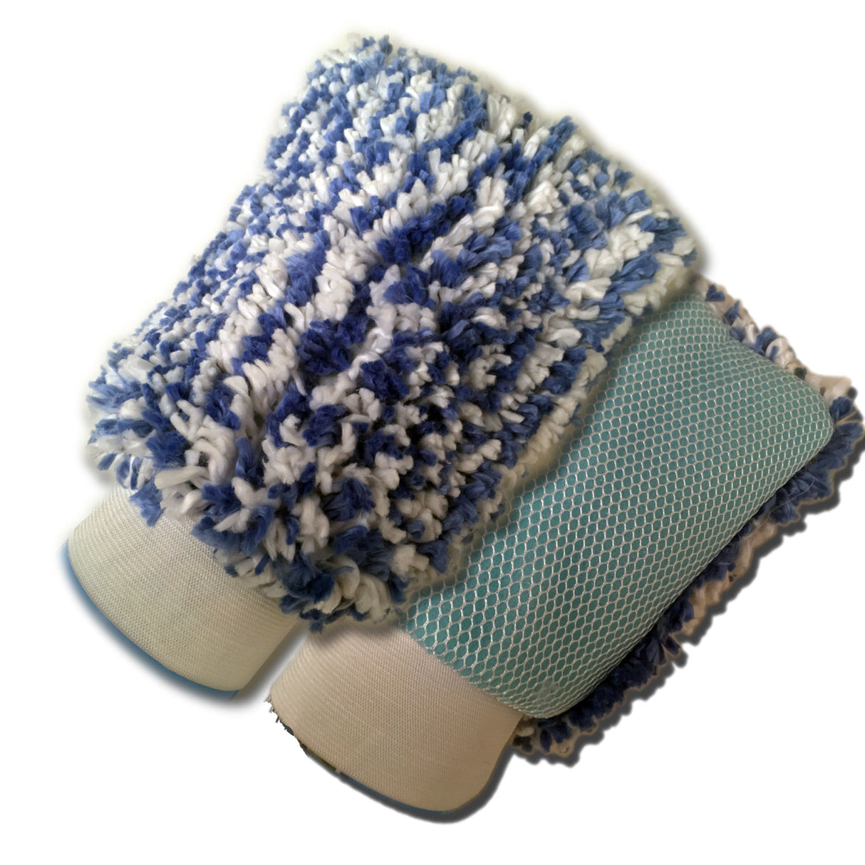 CR Waschhandschuh Blau Plush Chenille Insektennetz Microfaser XL - schonend waschen
