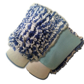 CR Waschhandschuh Blau Plush Chenille Insektennetz Microfaser XL - schonend waschen - CR Tuning