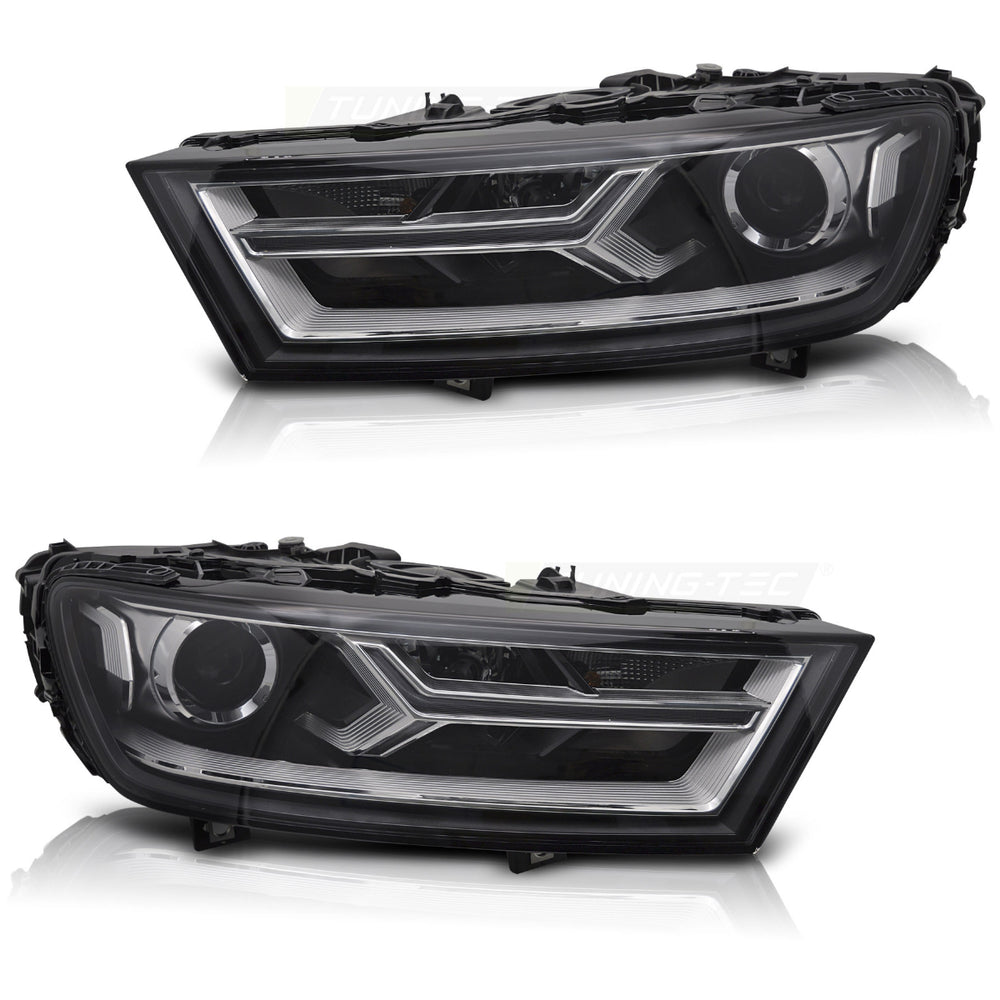 Schwarze LED Scheinwerfer für Audi A7 4G Facelift mit dynamischem Blinker, Tuning Scheinwerfer